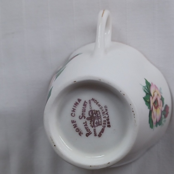 Royal Stuart Spencer Stevenson England Vintage Bone China Floral Teacup & Saucer - Picture 10 of 12